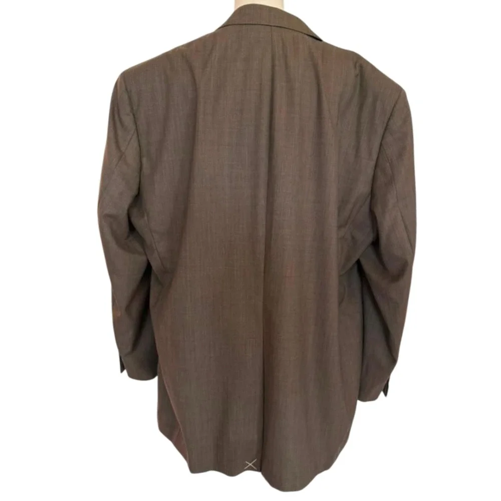 Brooks Brothers Madison 2 Piece Set Brown Suit Jacket 46R & Pleated Trousers 44